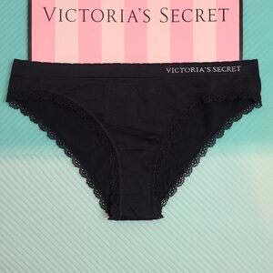 Y2K Victoria's Secret Seamless Stretch Cheekini Panty Size M Black